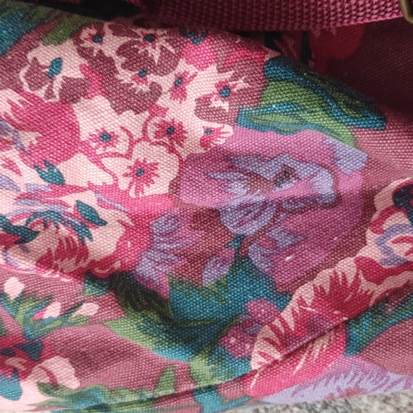 Floral Canvas Print Retro Backpack Vintage Bohemian Minimalist Bag